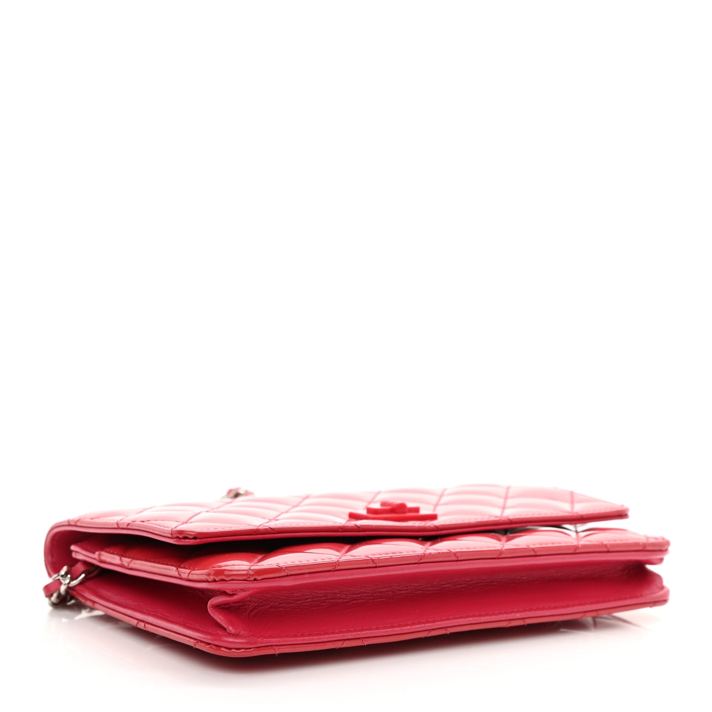 Patent Calfskin Quilted Reissue Wallet On Chain WOC Pink