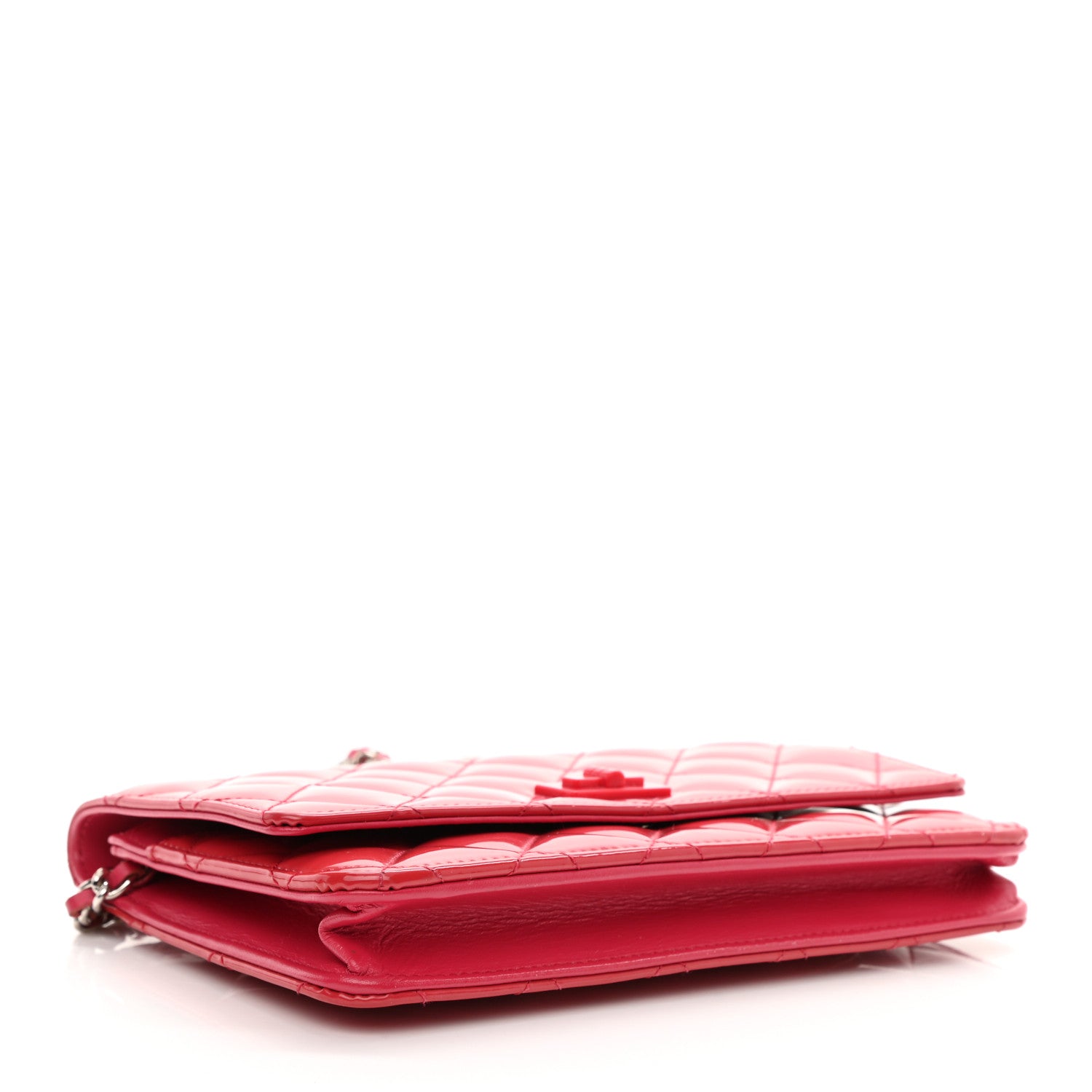 Chanel Patent Calfskin Quilted Reissue Wallet On Chain WOC Pink 4 of 12