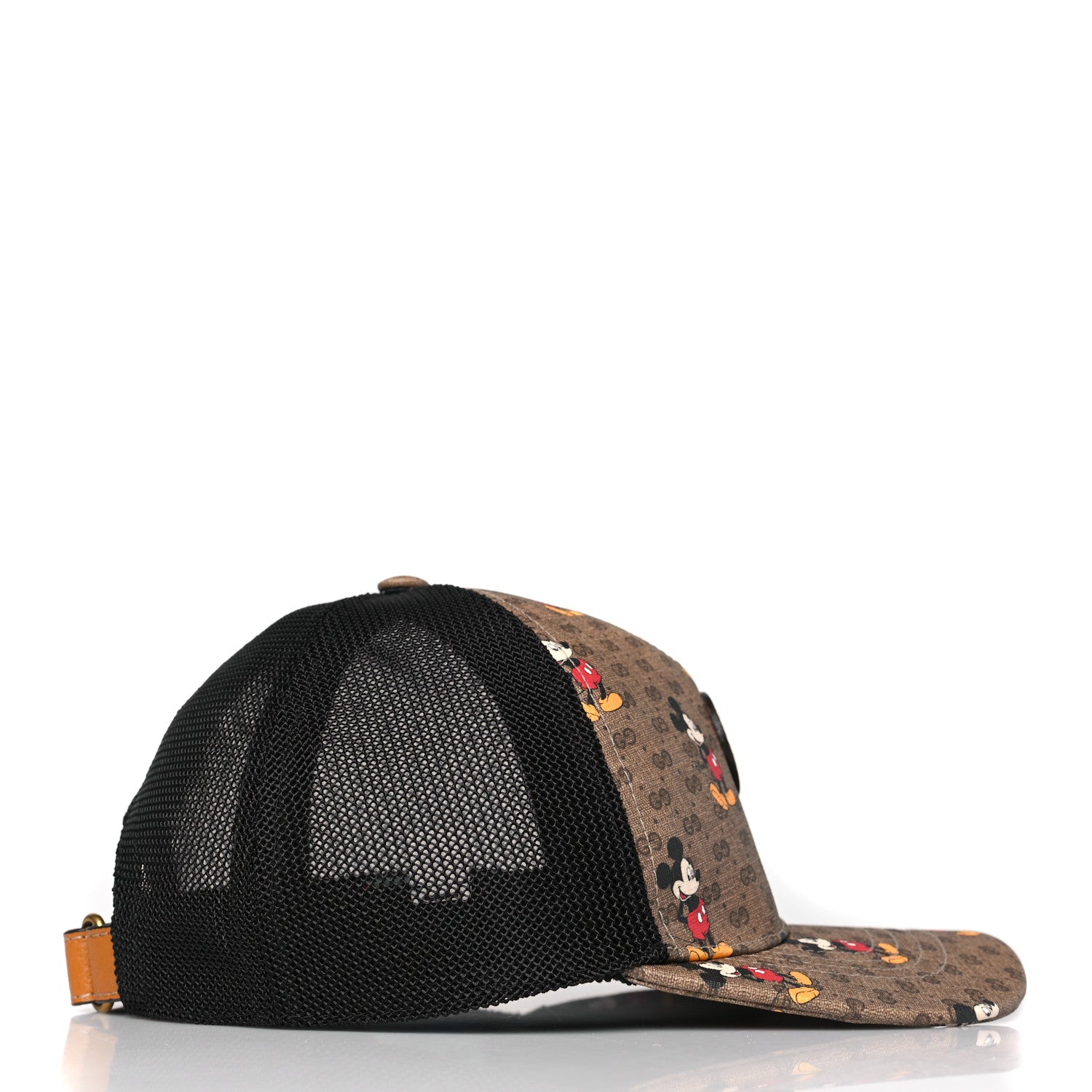 Gucci X DISNEY Mini Vintage GG Supreme Monogram Mickey Mouse Baseball Hat M Beige Vintage Sun Oil 4 of 9