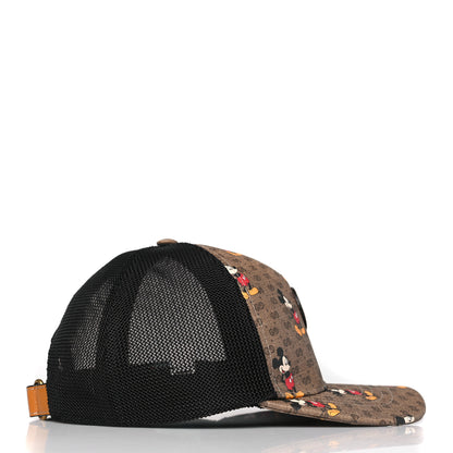Gucci X DISNEY Mini Vintage GG Supreme Monogram Mickey Mouse Baseball Hat M Beige Vintage Sun Oil 4 of 9