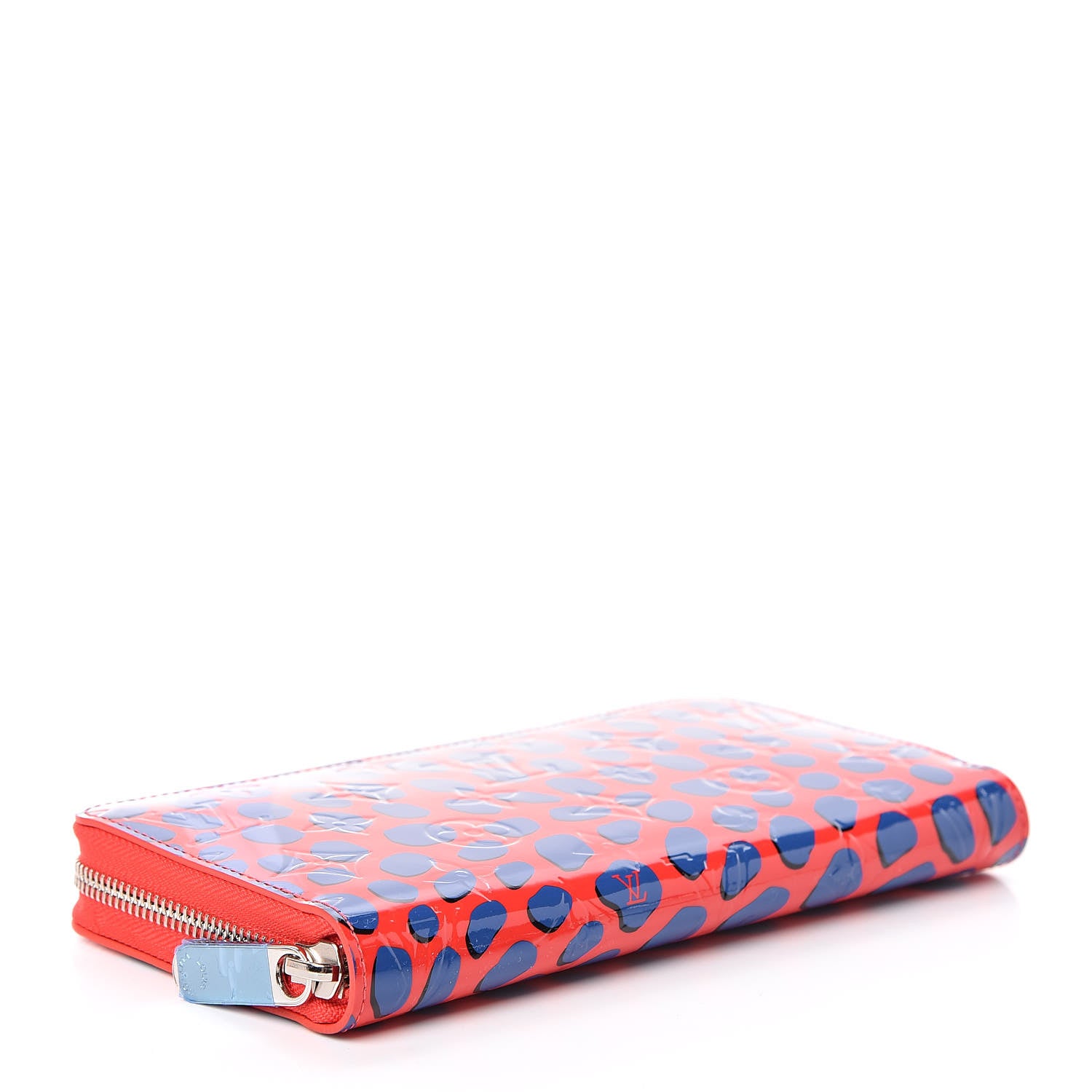Louis Vuitton Vernis Jungle Dots Zippy Wallet Coquelicot Denim 4 of 9