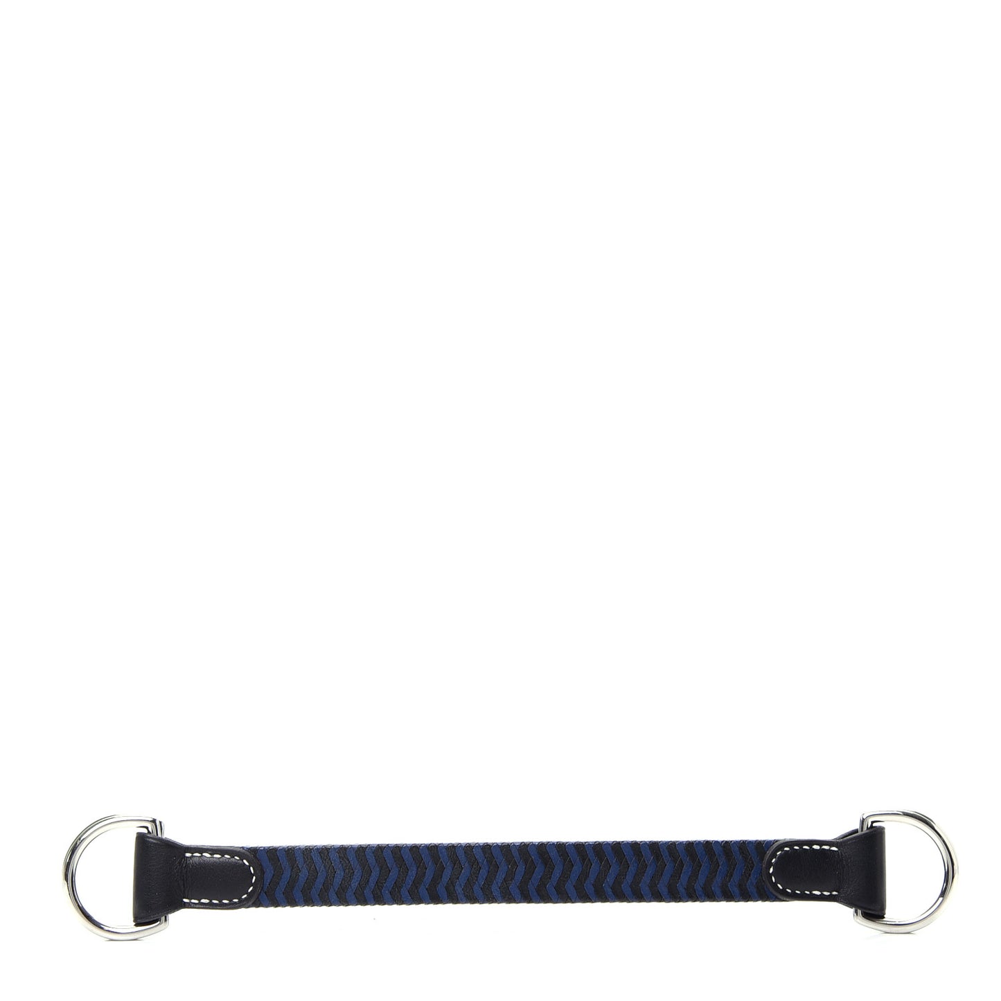 Calfskin Woven Belt Scarf Loop Blue Black