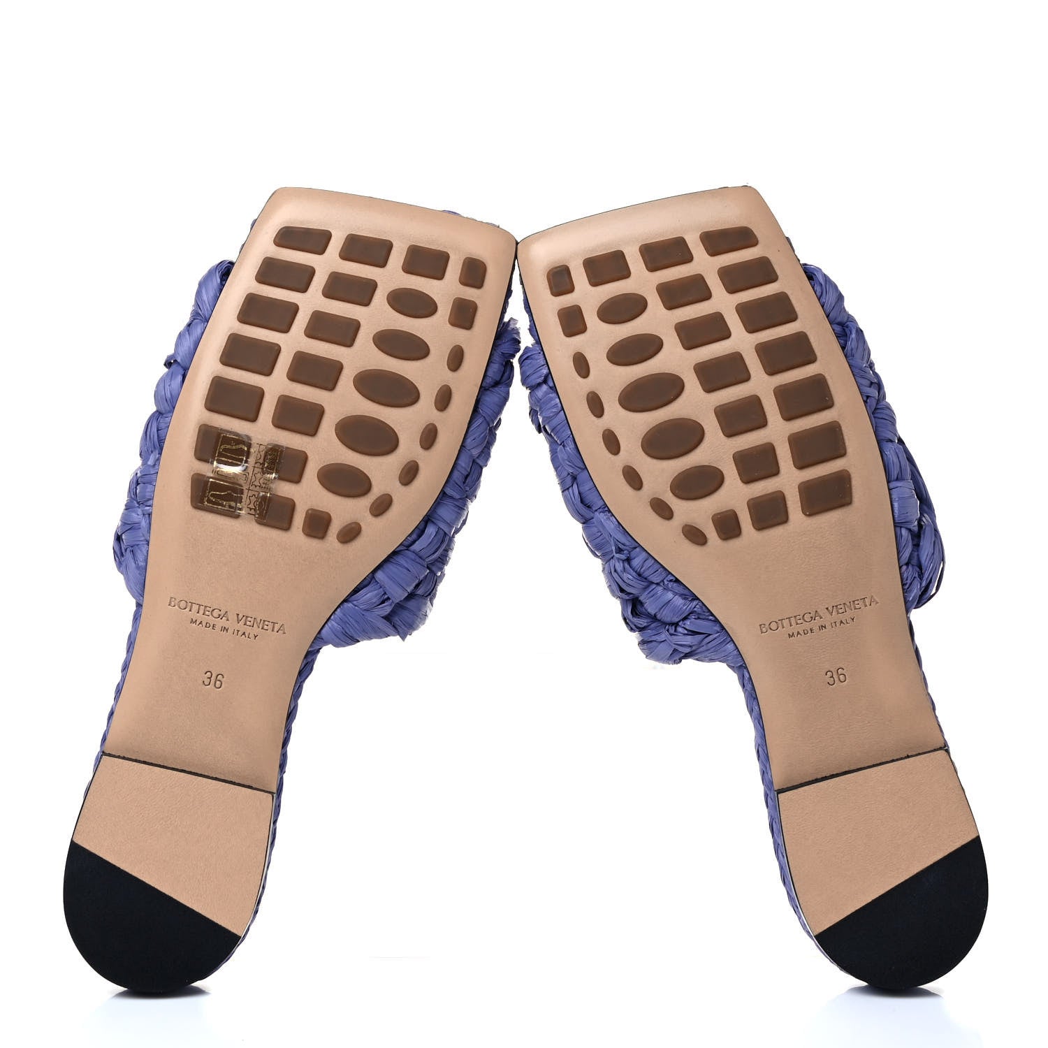 Bottega Veneta Raffia Twisted Intrecciato Stretch Flat Sandals 36 Lavender 5 of 7