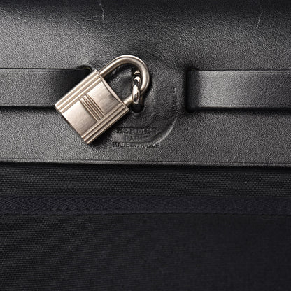 Hermes Toile Vache Calfskin Herbag 30 PM Black 6 of 12