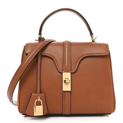 Celine Satinated Calfskin Small 16 Top Handle Bag Tan 1 of 11