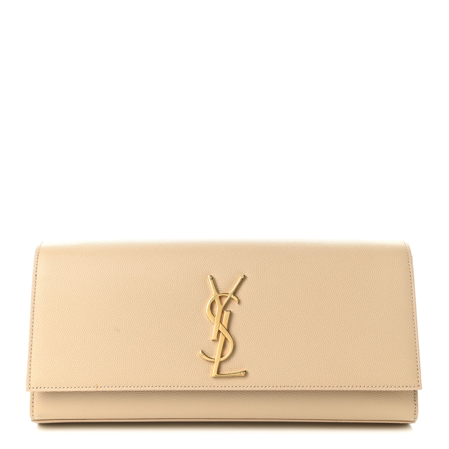 Saint Laurent Grain De Poudre Classic Monogram Cassandre Clutch Nude Powder 1 of 6