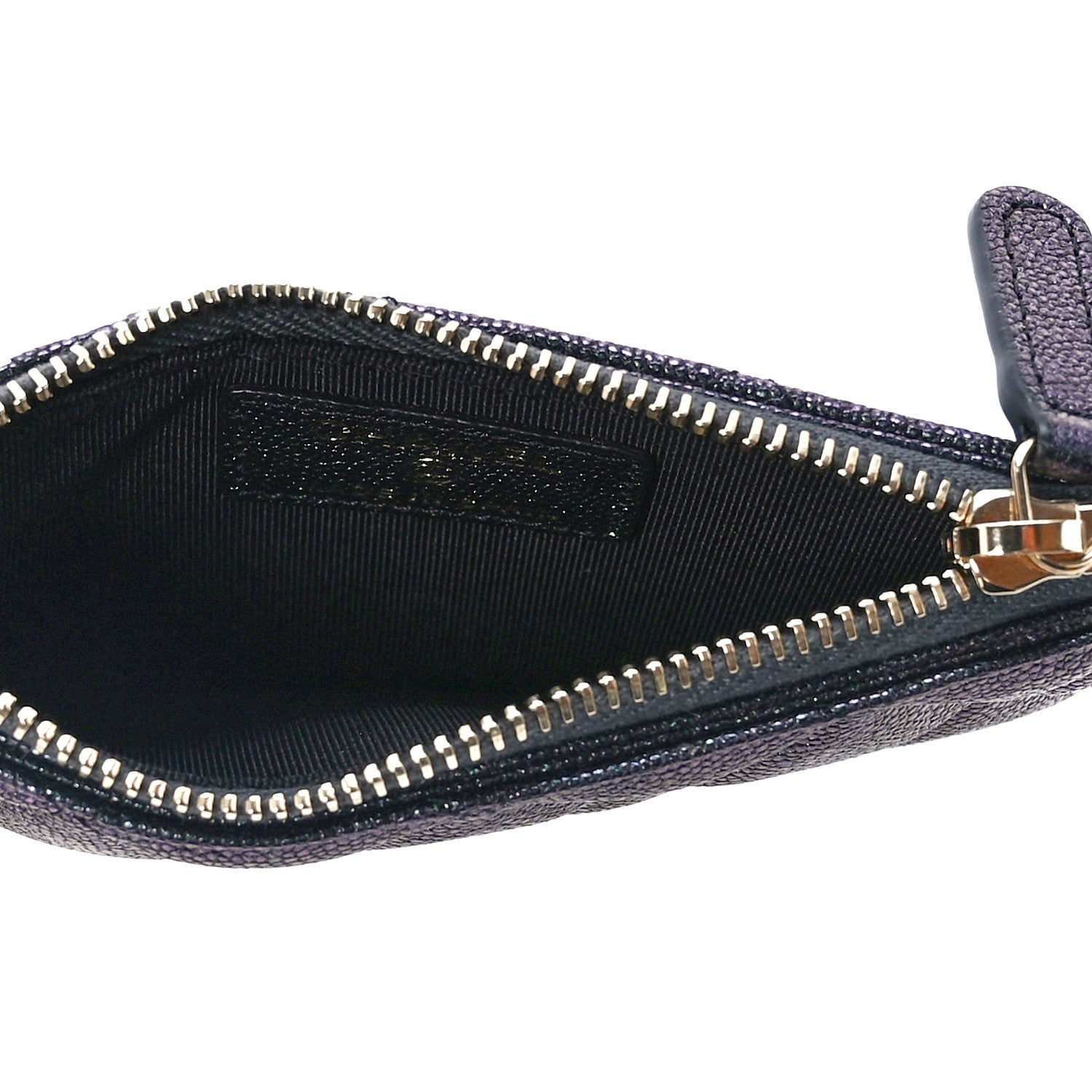 Chanel Iridescent Caviar Quilted Flap Zip Card Holder Black 5 of 13