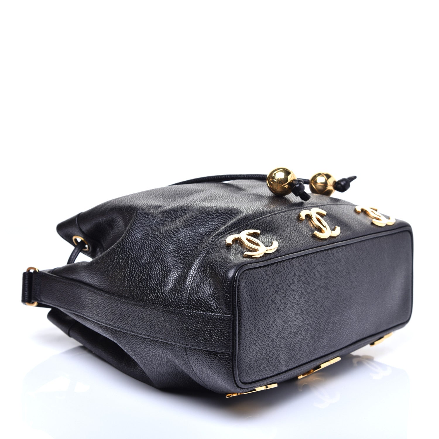 Chanel Caviar CC Drawstring Shoulder Bag Black 4 of 11