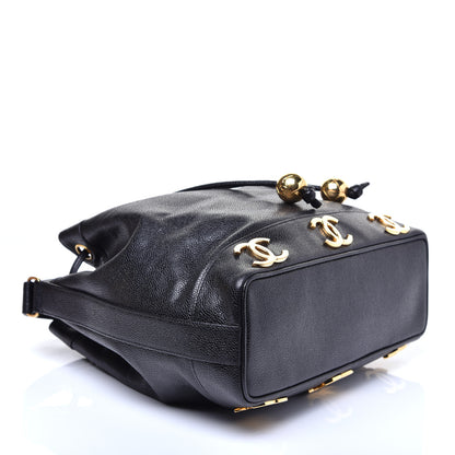 Chanel Caviar CC Drawstring Shoulder Bag Black 4 of 11
