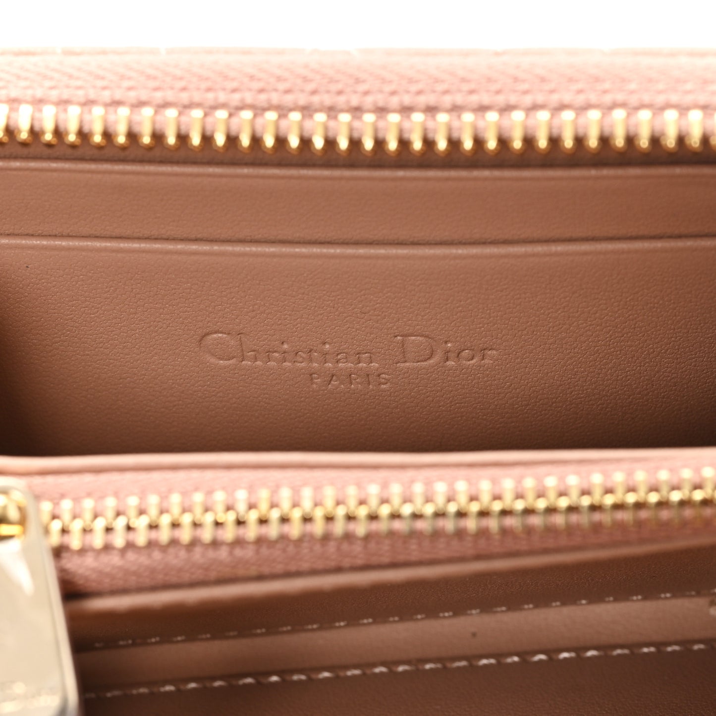 Lambskin Cannage Small Lady Dior Voyageur Coin Purse Rose Des Vents