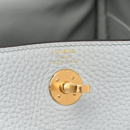 Hermes Taurillon Clemence Mini Lindy 20 Bleu Pale 6 of 8