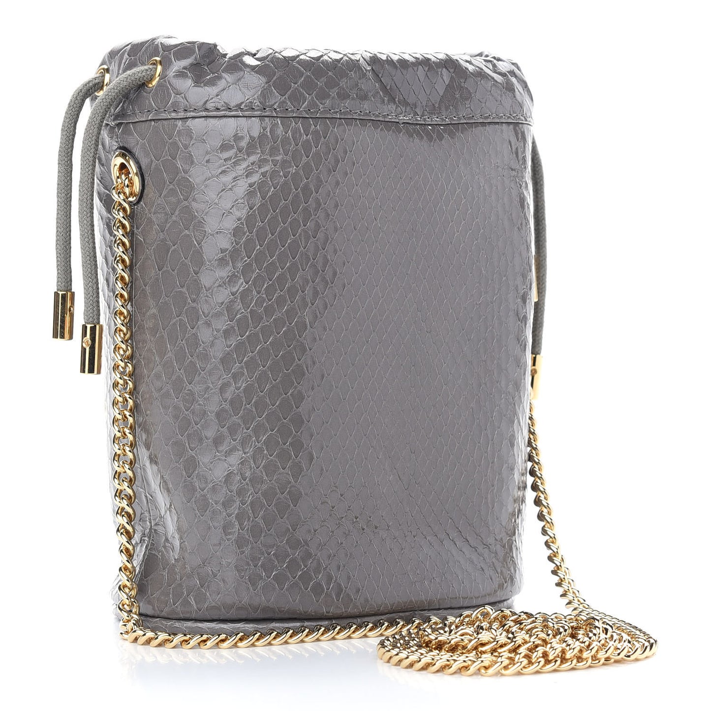 Snakeskin Mini Zumi Bucket Bag Grey
