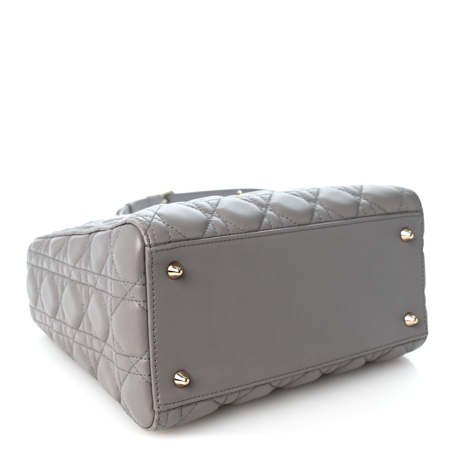 Christian Dior Lambskin Cannage Medium Lady Dior Grey 4 of 10