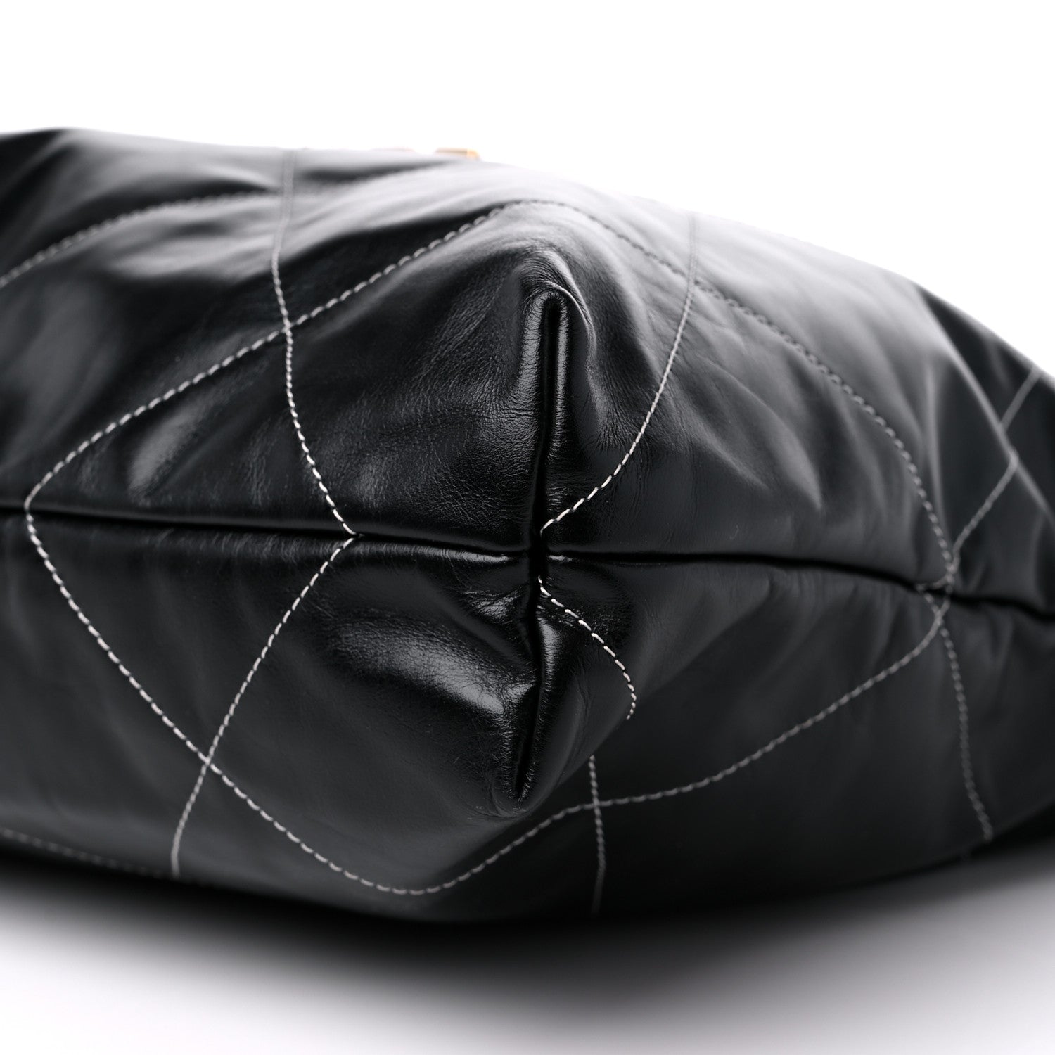 Chanel Shiny Calfskin Stitched Chanel 22 Black White 9 of 9