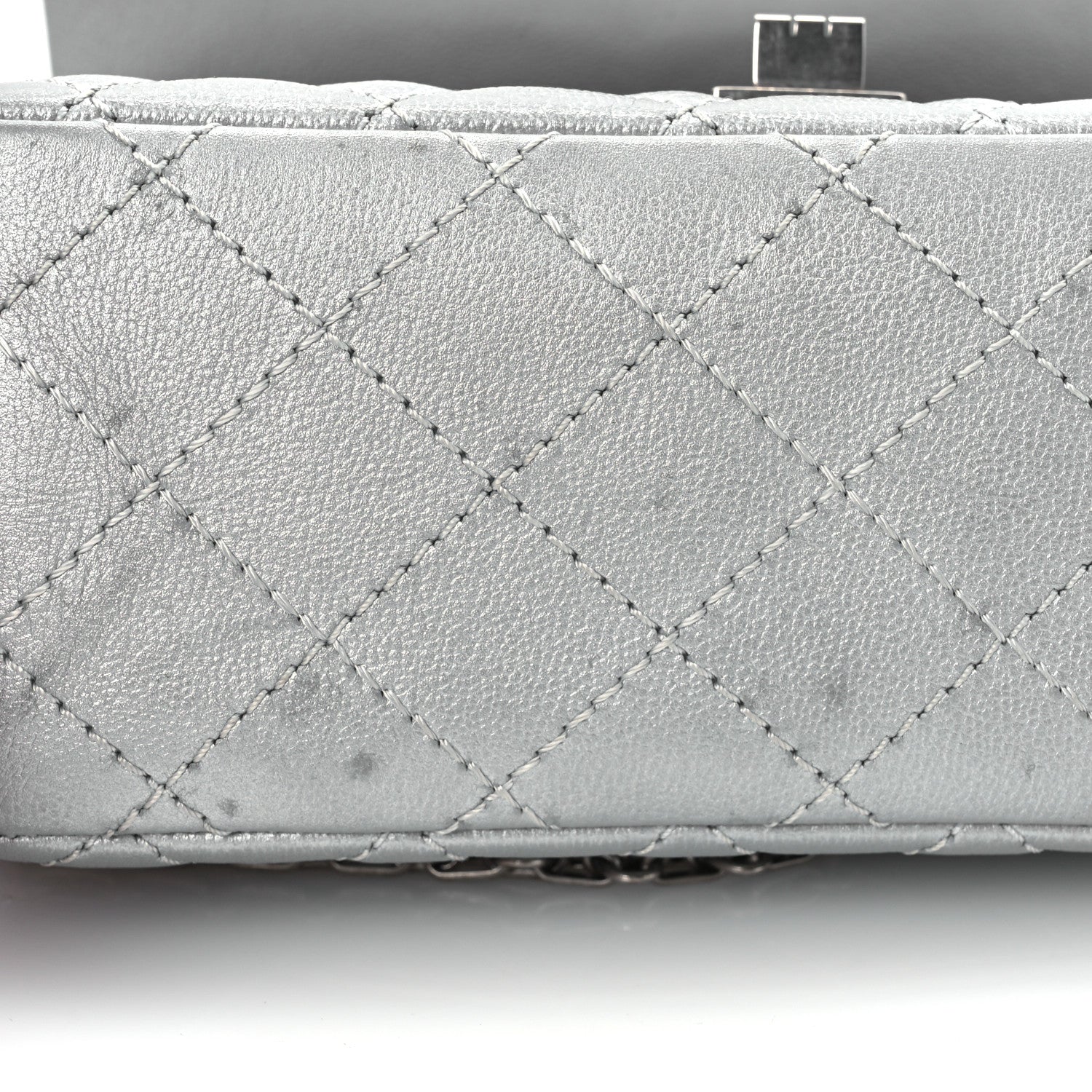 Chanel Metallic Grained Calfskin Quilted 2.55 Reissue Mini Flap Silver 12 of 13
