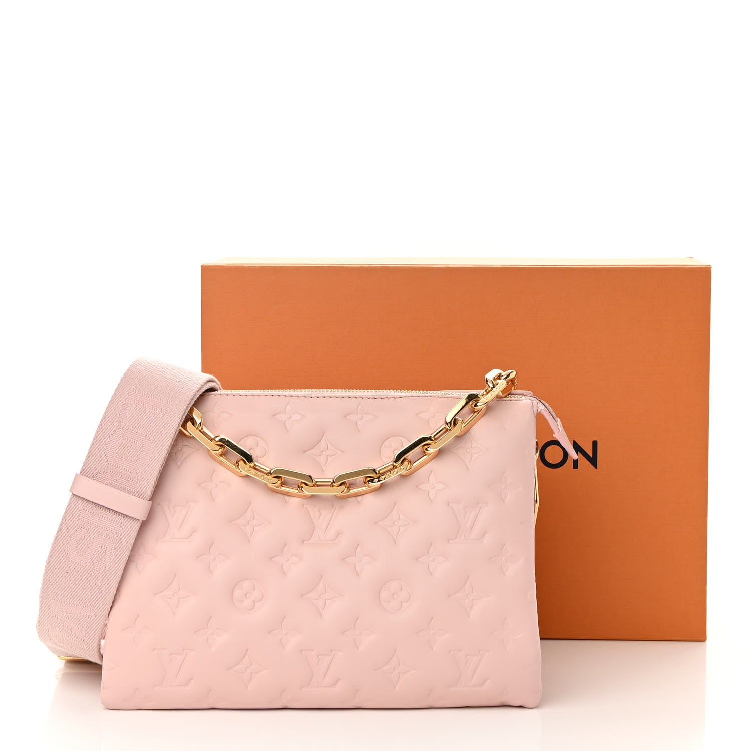 Louis Vuitton Lambskin Embossed Monogram Coussin PM Rose 13 of 13