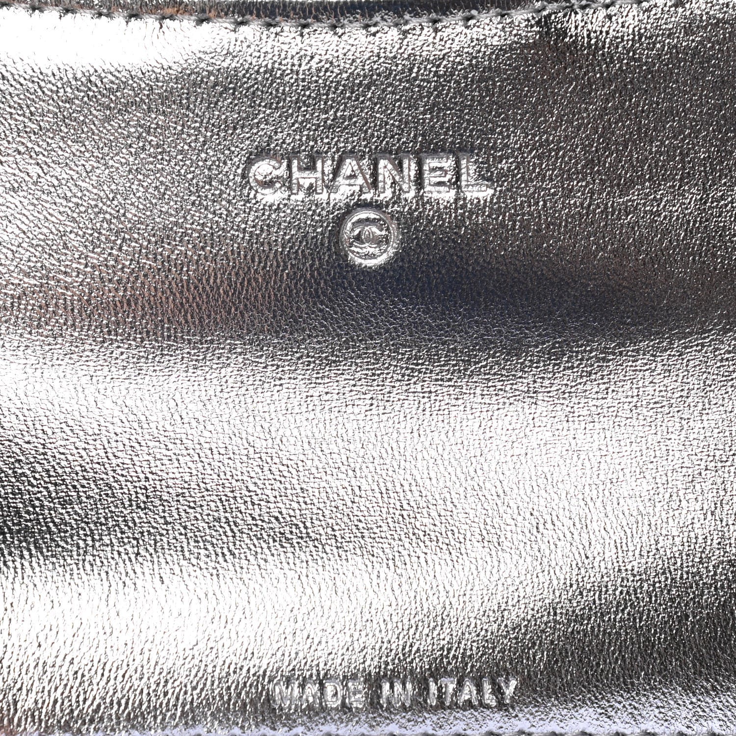 Chanel Gradient Metallic Calfskin Quilted Flap Card Holder Wallet Silver Blue Yellow Purple 6 of 8