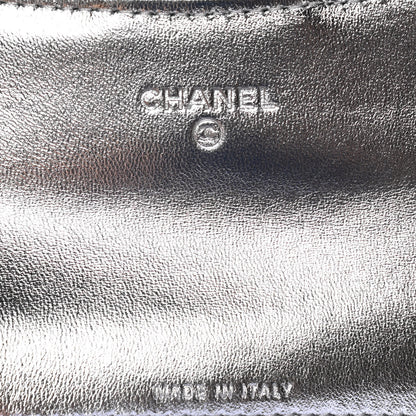 Chanel Gradient Metallic Calfskin Quilted Flap Card Holder Wallet Silver Blue Yellow Purple 6 of 8