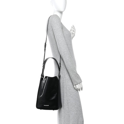 Balenciaga Extra Supple Calfskin Snakeskin Embossed Calfskin Small Tool 2.0 North-South Tote Black 2 of 12
