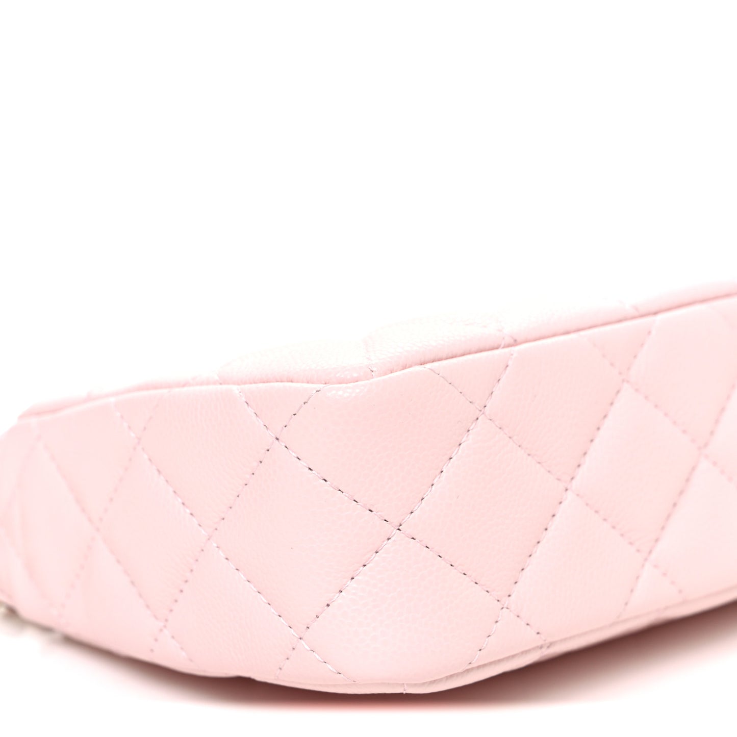 Caviar Quilted Purse With Chain Pink