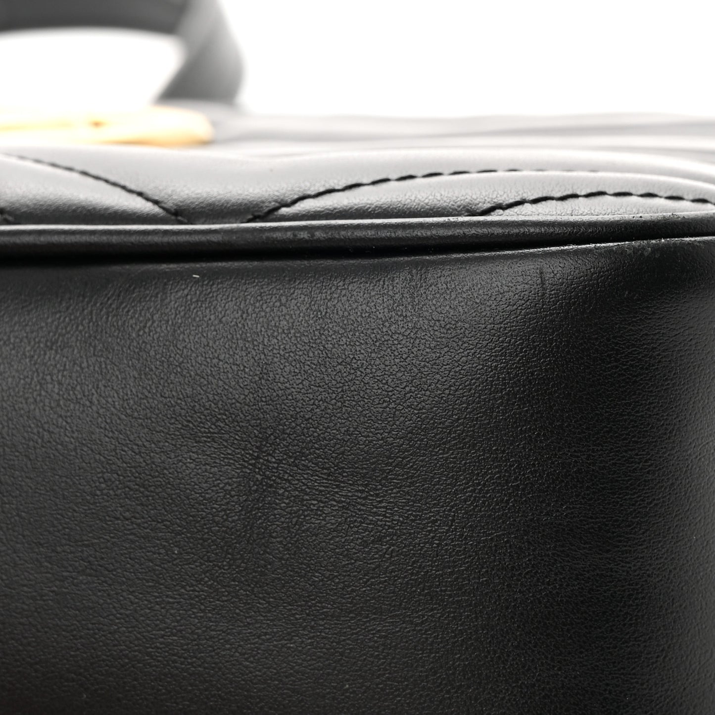 Calfskin Matelasse Small GG Marmont Chain Shoulder Bag Black