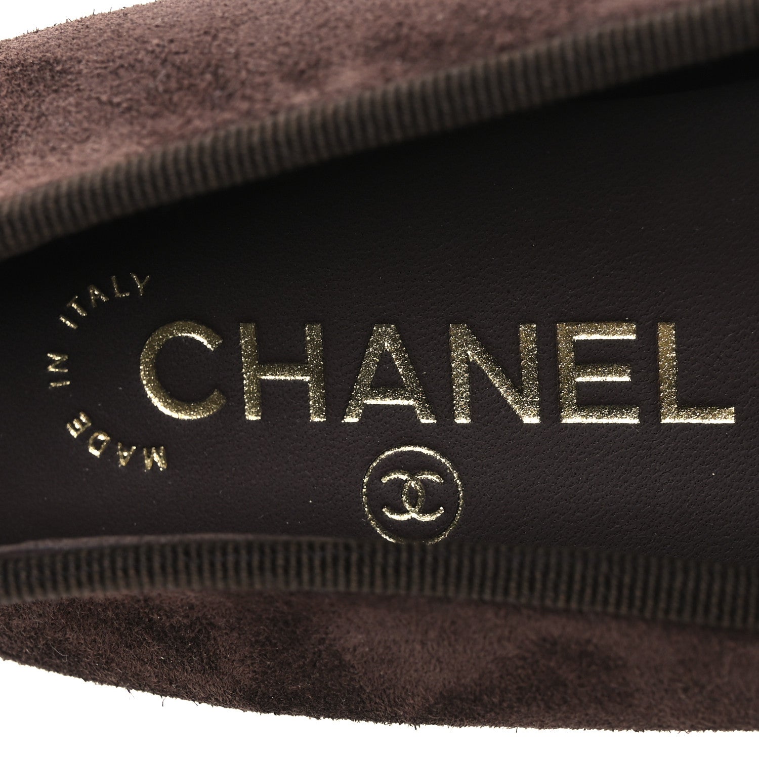 Chanel Suede Calfskin Cap Toe CC Ballerina Flats 36.5 Dark Brown Burgundy 9 of 11