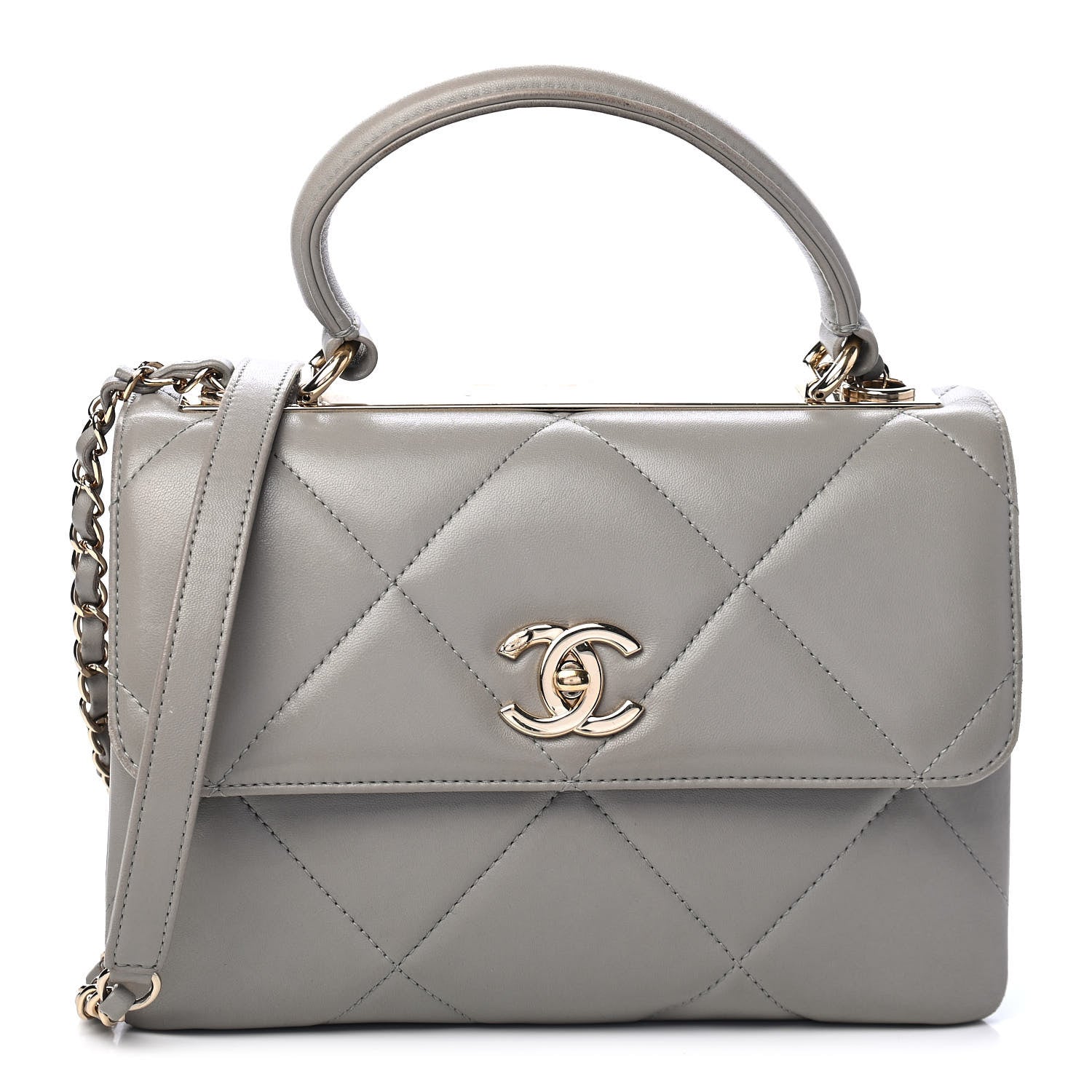 Chanel Lambskin Quilted Small Trendy CC Top Handle Flap Grey 1 of 6