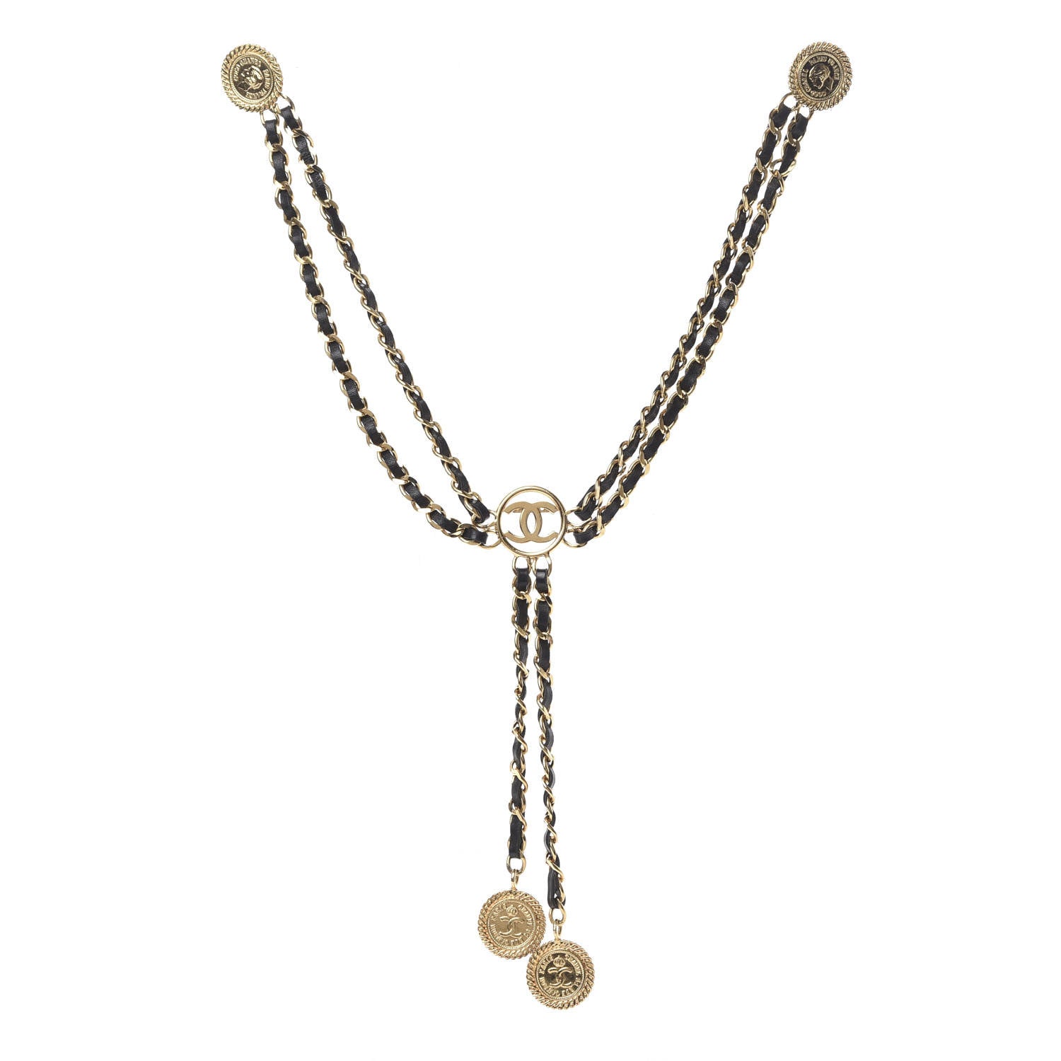 Chanel Lambskin Multi Strand Medallion Brooch Gold 1 of 6
