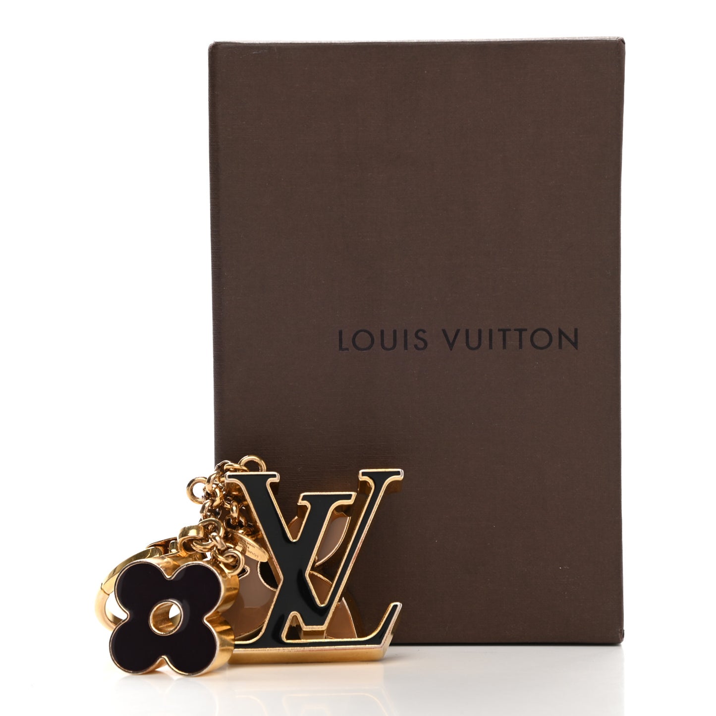 Fleur De Monogram Bag Charm Dore