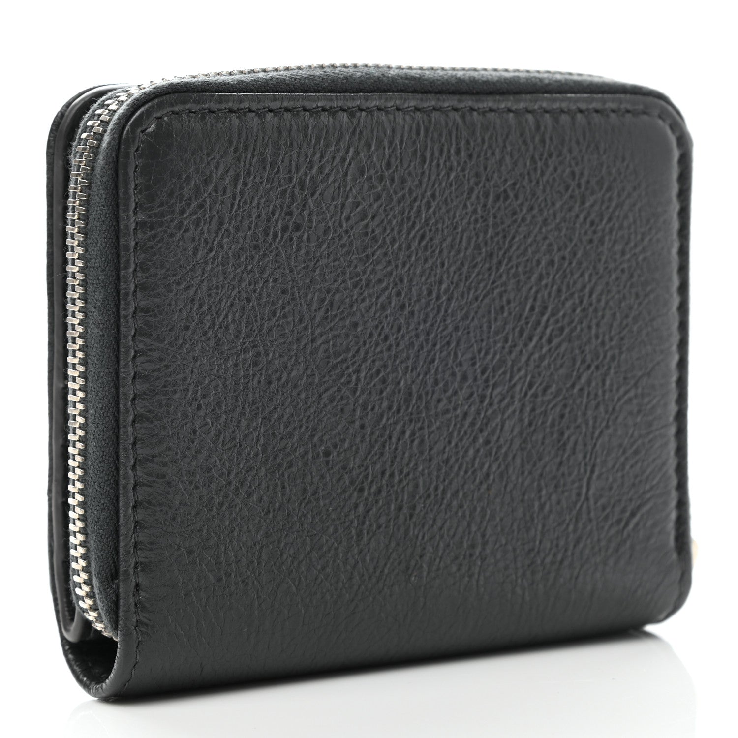 Balenciaga Agneau Classic Silver Hardware Compact Wallet Gris Fossile 3 of 9