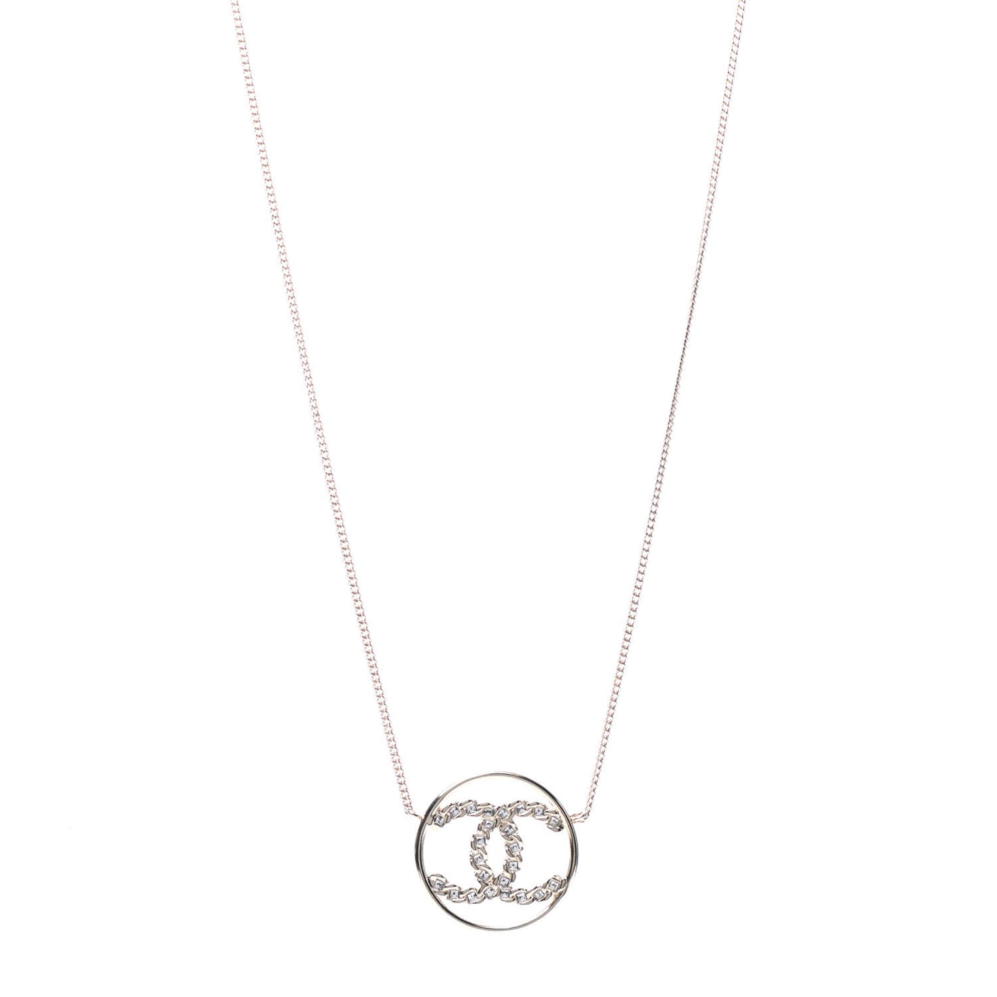 Baguette Crystal High Society CC Pendant Necklace Gold