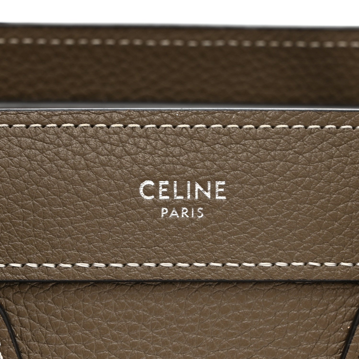 Celine Drummed Calfskin Nano Luggage Souris 6 of 11
