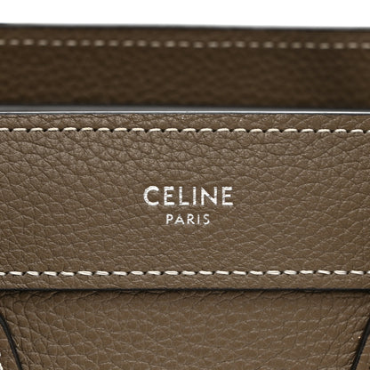 Celine Drummed Calfskin Nano Luggage Souris 6 of 11