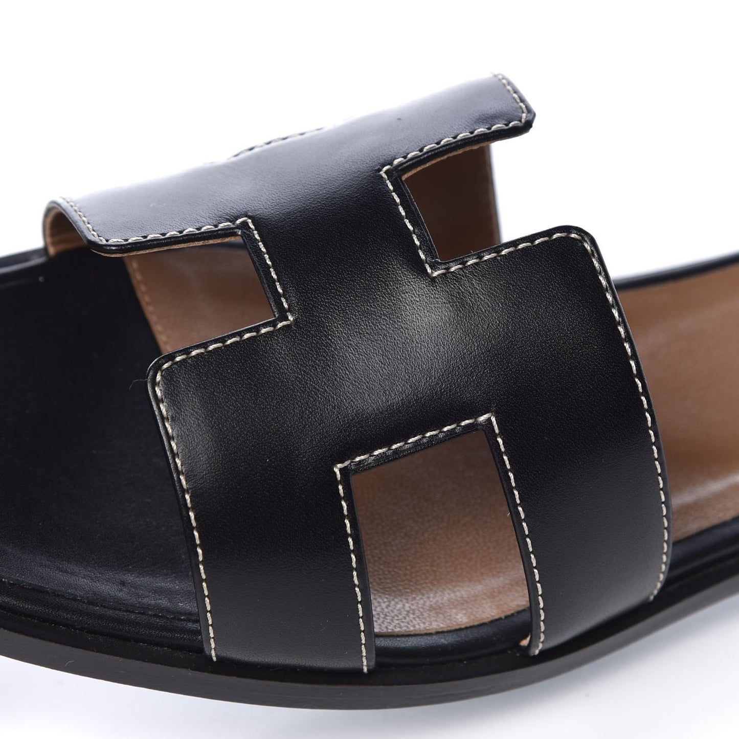Box Calfskin Oran Sandals 37 Black