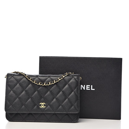 Chanel Caviar Quilted Wallet On Chain WOC Black 12 of 12