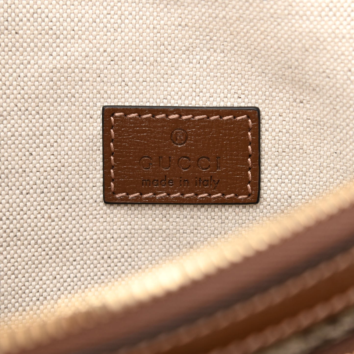 GG Supreme Monogram Textured Calfskin Retro Interlocking G Belt Bag Beige Ebony Brown Sugar