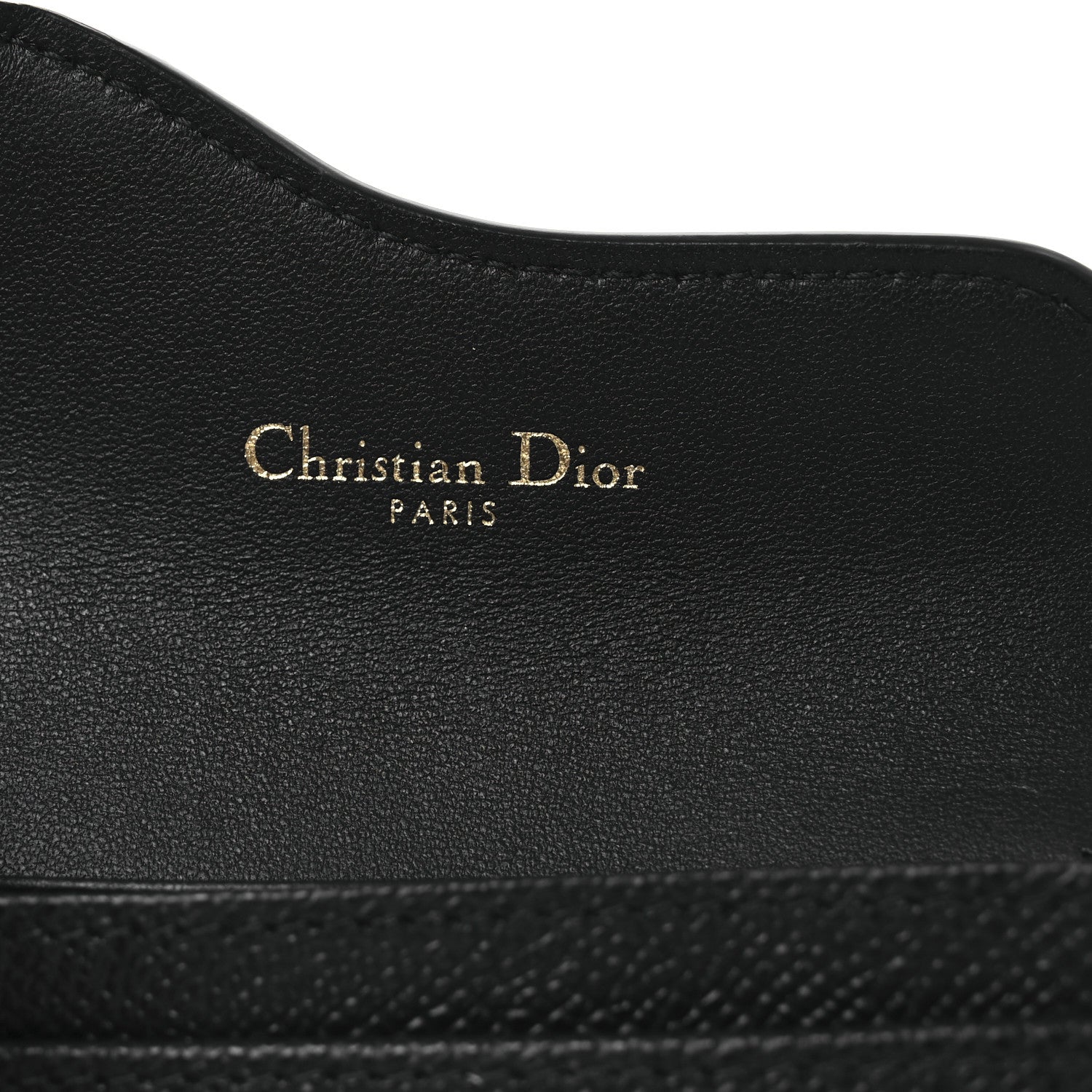 Christian Dior Grained Calfskin Saddle Card Holder Black 6 of 10