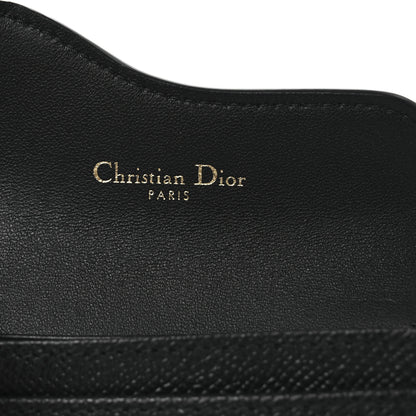 Christian Dior Grained Calfskin Saddle Card Holder Black 6 of 10