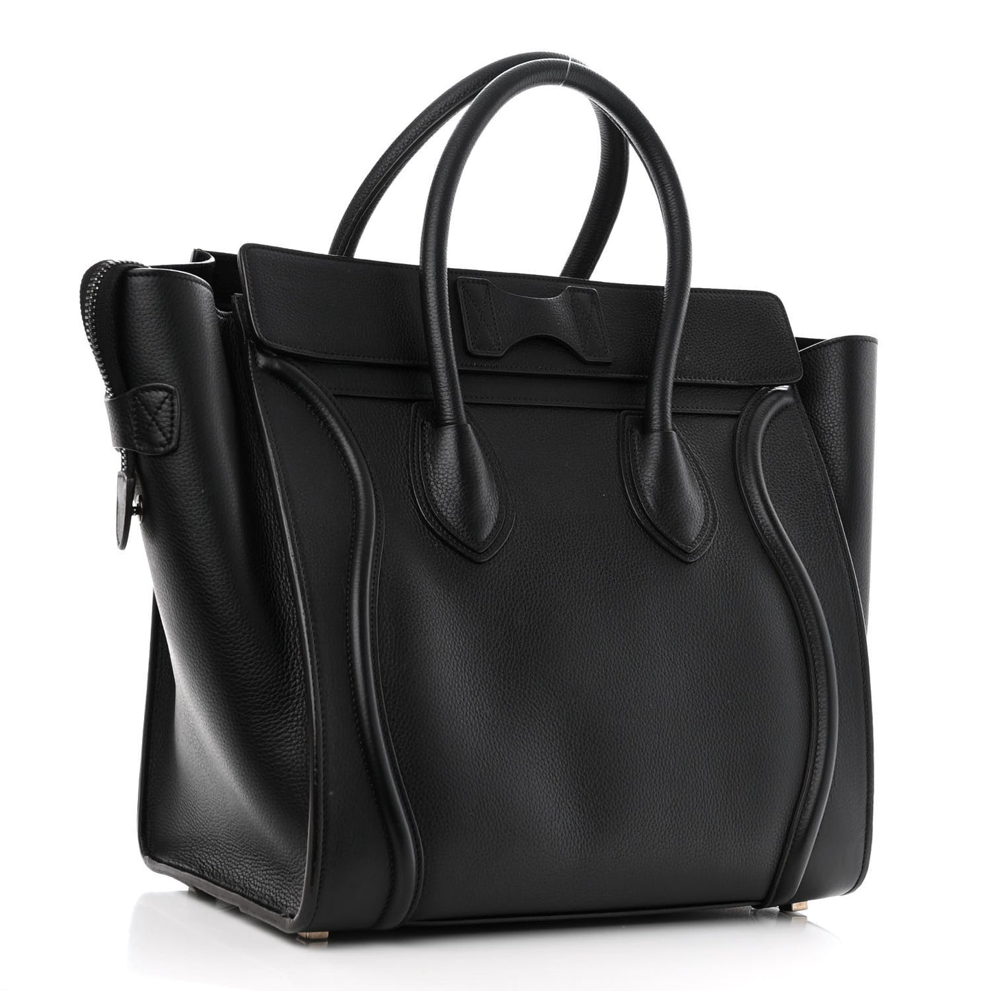 Drummed Calfskin Mini Luggage Black