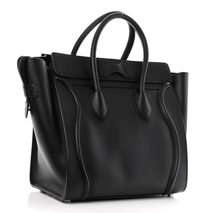 Celine Drummed Calfskin Mini Luggage Black 3 of 10
