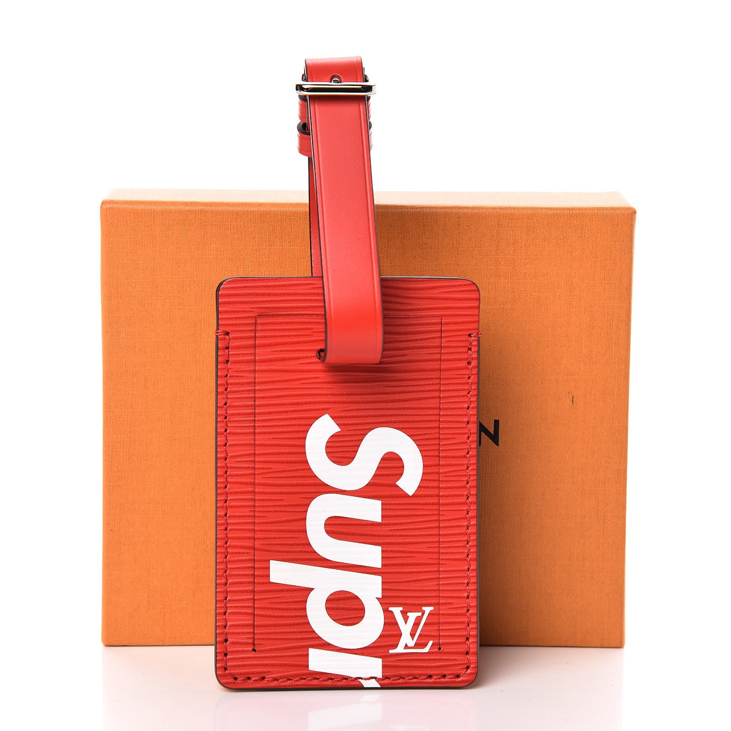 Louis Vuitton X SUPREME Epi Luggage Tag Red 4 of 4