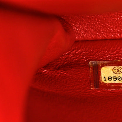 Chanel Caviar Quilted Clutch With Chain Flap Red 7 of 10