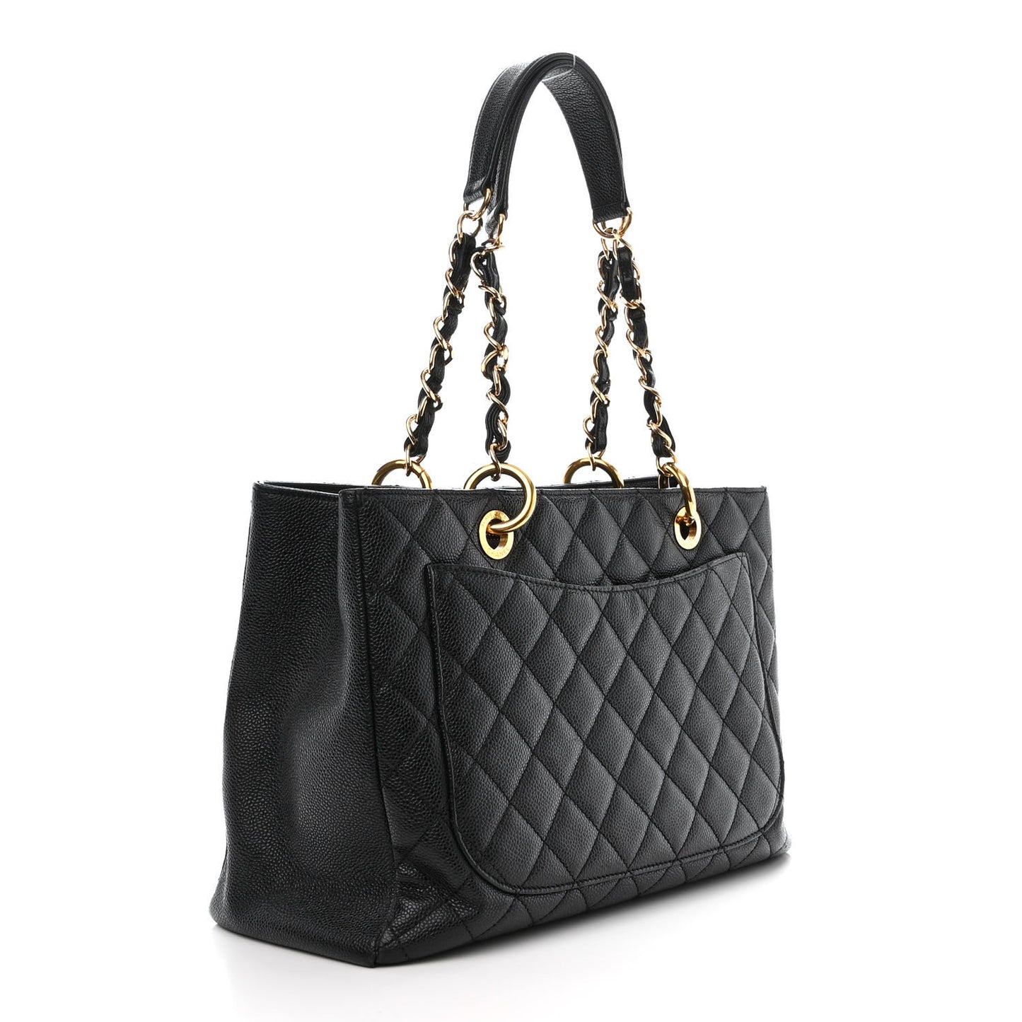 Caviar Quilted Grand Shopping Tote GST Black