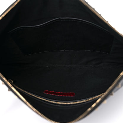 Valentino Garavani Vitello Oversized Rockstud Zip Wristlet Pouch Black 5 of 11
