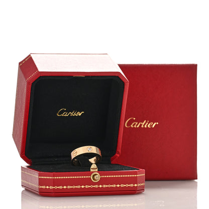 Cartier 18K Yellow Gold 3 Diamond 5.5mm LOVE Ring 56 7.5 5 of 5