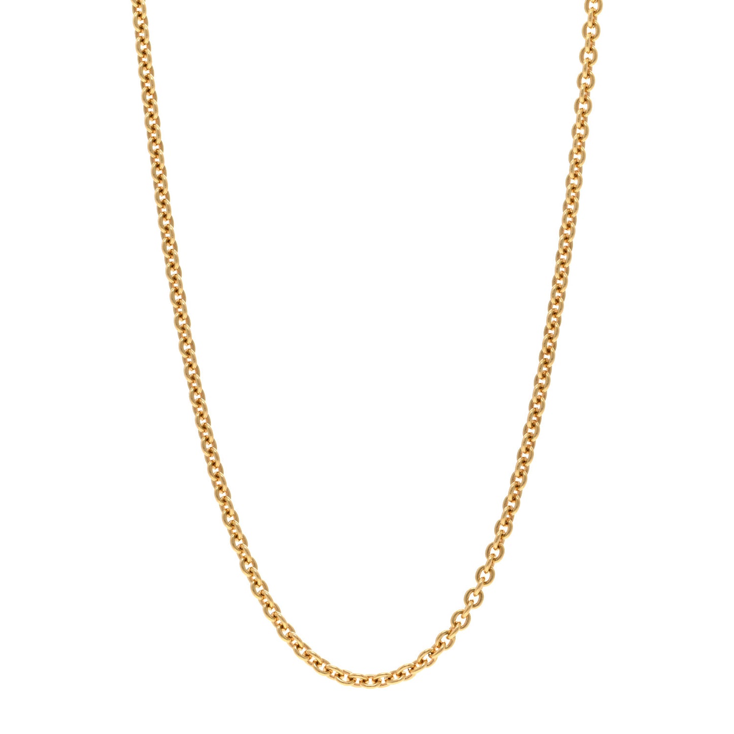 18K Yellow Gold 3mm Adjustable Chain Necklace