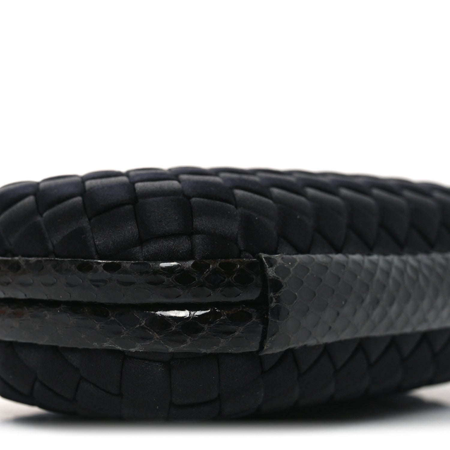 Bottega Veneta Satin Intreccio Impero Ayers Knot Clutch Black 7 of 8