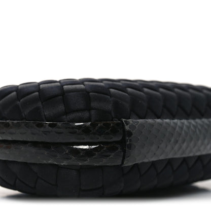 Bottega Veneta Satin Intreccio Impero Ayers Knot Clutch Black 7 of 8