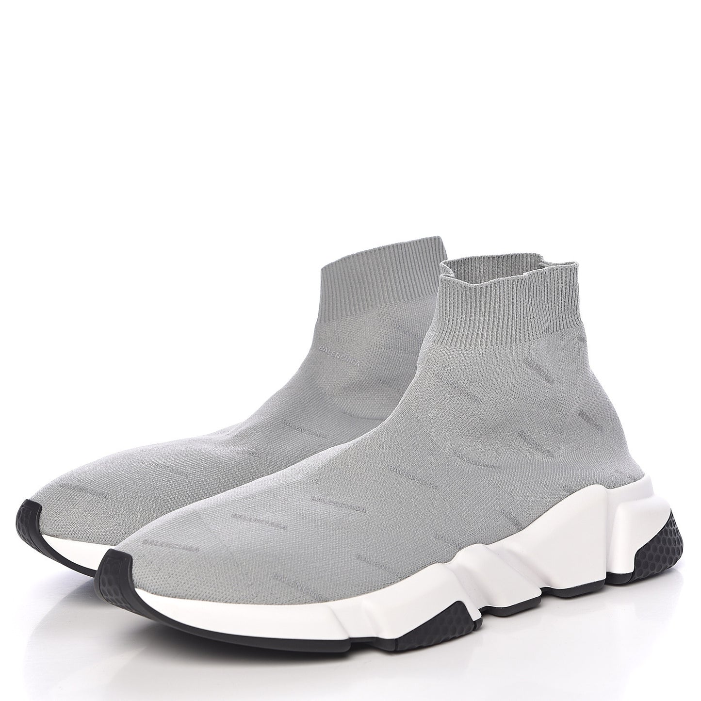Neoprene Knit Allover Logo Mens Speed Sneakers 41 Grey