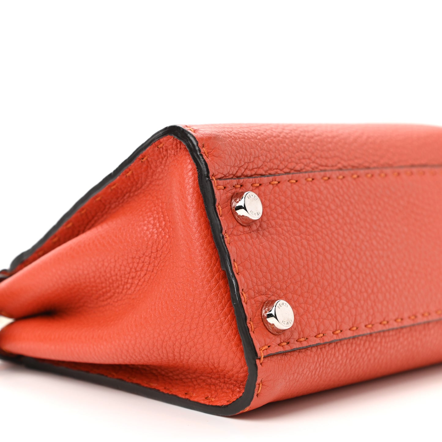 Cuoio Romano Selleria Mini Peekaboo Iconic Satchel Dark Orange